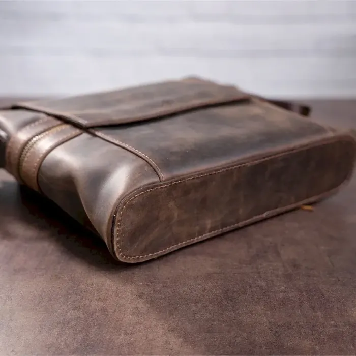 Сумка чоловіча SHVIGEL 11097 шкіряна Коричнева