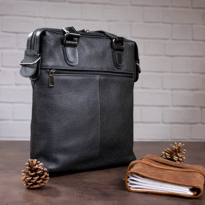 Сумка чоловіча SHVIGEL 11114 шкіряна Чорна