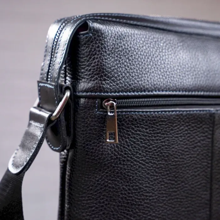 Сумка чоловіча SHVIGEL 11122 шкіряна Чорна