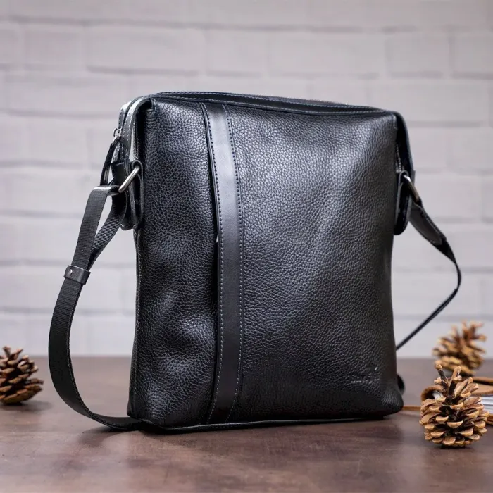 Сумка чоловіча SHVIGEL 11122 шкіряна Чорна