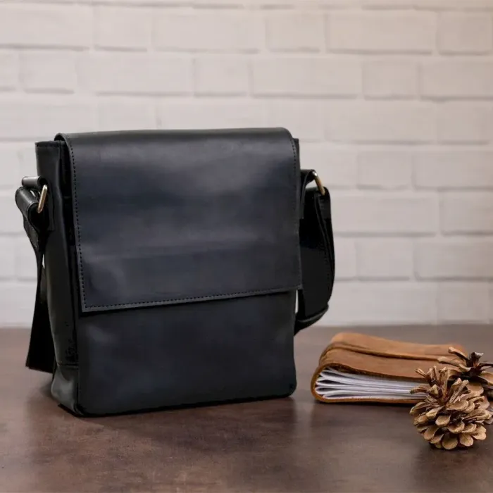 Сумка чоловіча SHVIGEL 11171 шкіряна Чорна