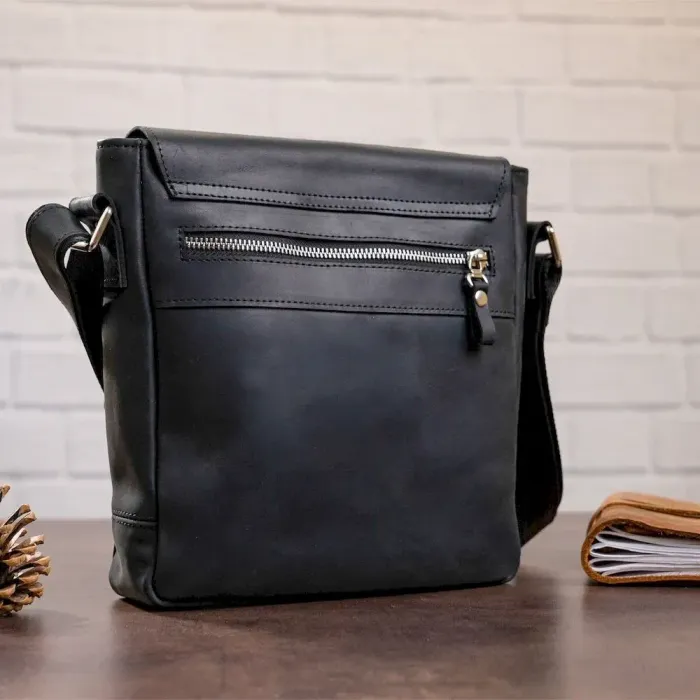 Сумка чоловіча SHVIGEL 11171 шкіряна Чорна