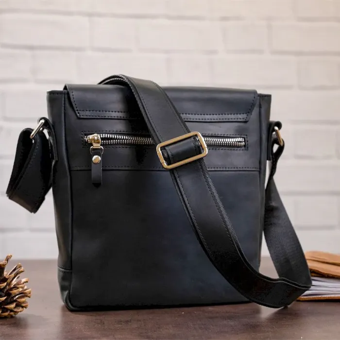 Сумка чоловіча SHVIGEL 11171 шкіряна Чорна