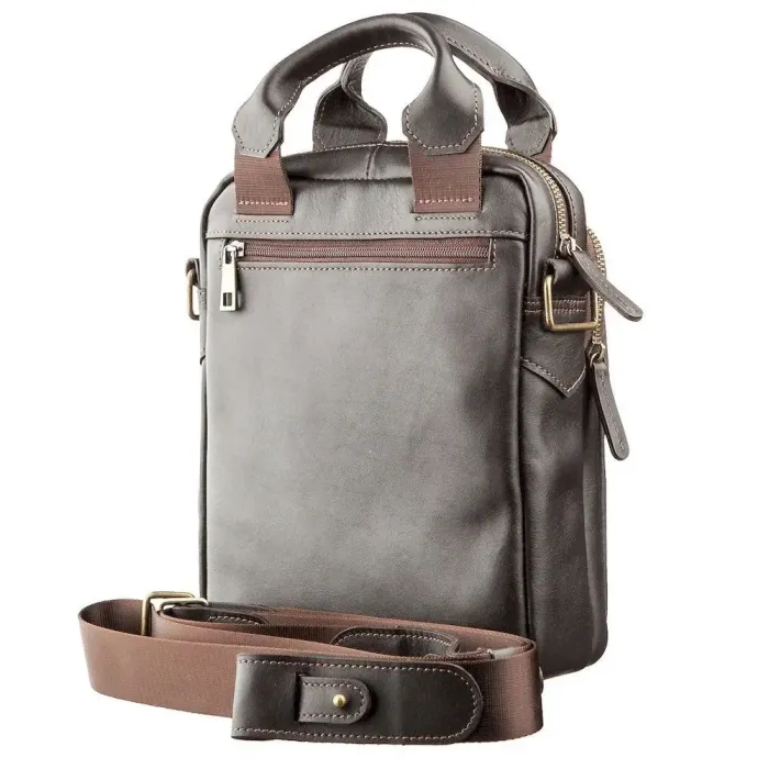 Сумка чоловіча SHVIGEL 11183 у гладкій шкірі Коричнева