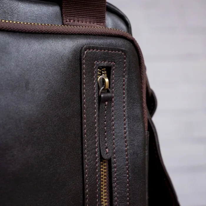 Сумка чоловіча SHVIGEL 11183 у гладкій шкірі Коричнева