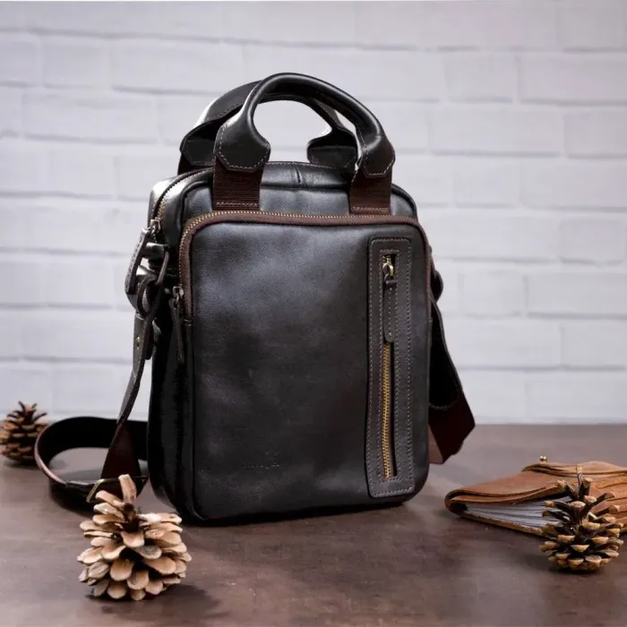 Сумка чоловіча SHVIGEL 11183 у гладкій шкірі Коричнева