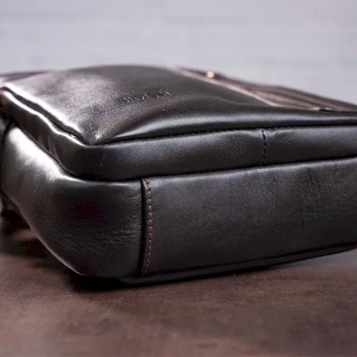 Сумка чоловіча SHVIGEL 11183 у гладкій шкірі Коричнева