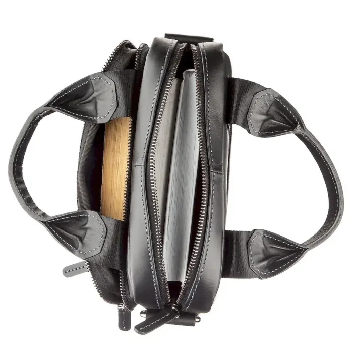 Сумка чоловіча SHVIGEL 11184 у гладкій шкірі Чорна