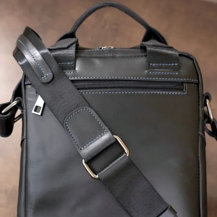 Сумка чоловіча SHVIGEL 11184 у гладкій шкірі Чорна