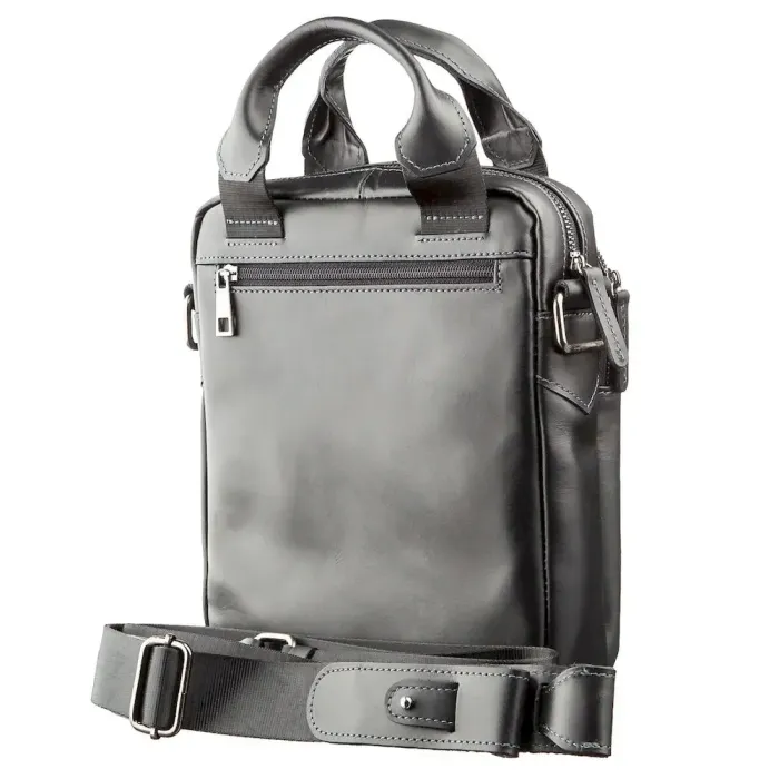 Сумка чоловіча SHVIGEL 11184 у гладкій шкірі Чорна