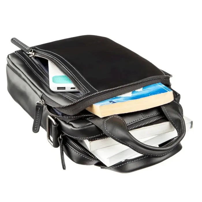 Сумка чоловіча SHVIGEL 11184 у гладкій шкірі Чорна