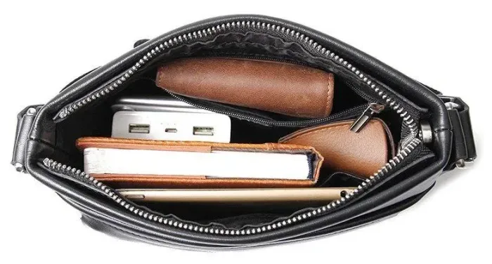 Сумка чоловіча в гладкій шкірі Vintage 14981 Чорна