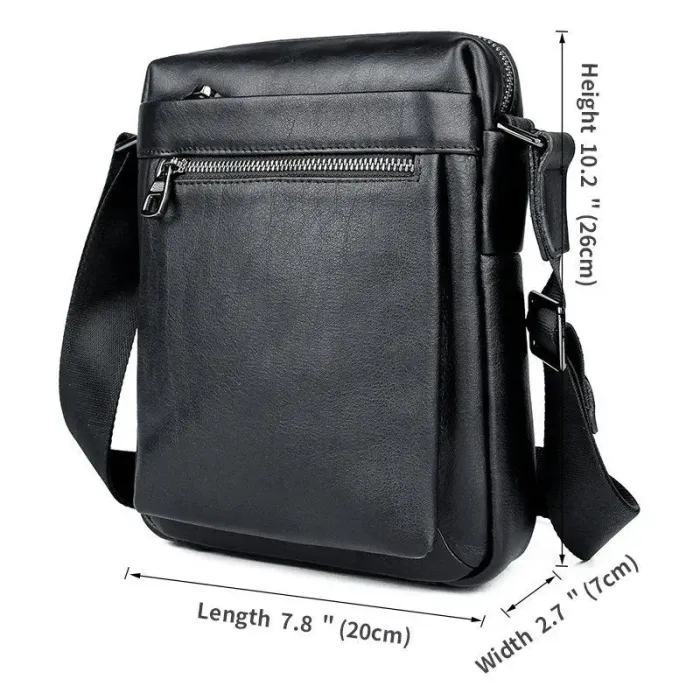 Сумка чоловіча вертикальна шкіряна Vintage 14985 Чорна