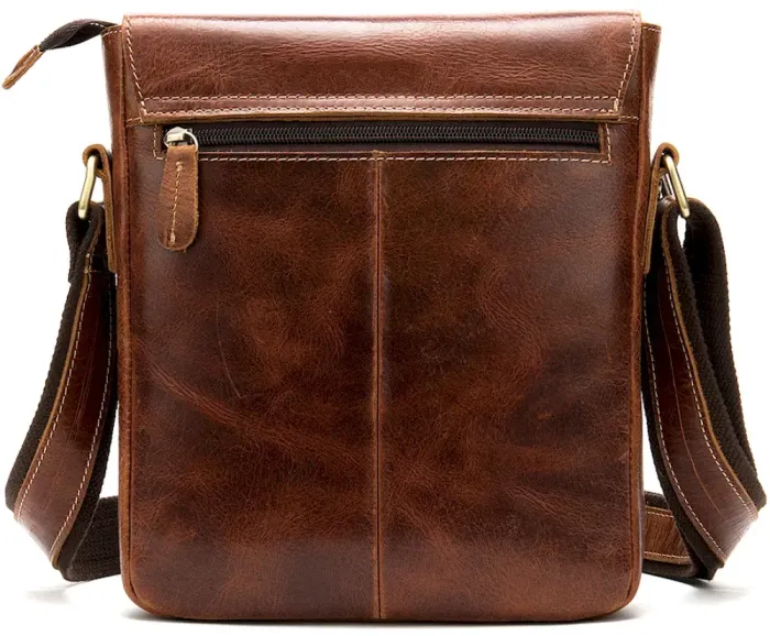 Сумка чоловіча вертикальна шкіряна Vintage 20029 Коричнева