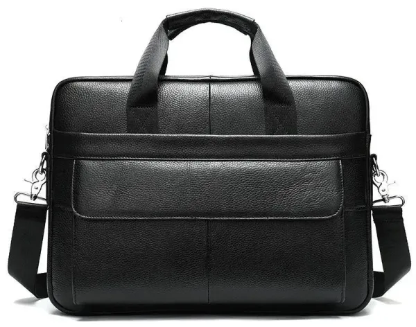 Сумка чоловіча Vintage 14628 шкіряна Чорна