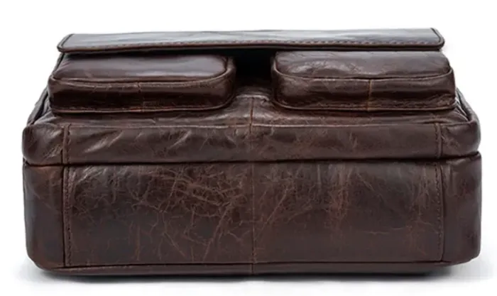 Сумка на плече 2 відділення шкіряна Vintage 20026 Коричнева