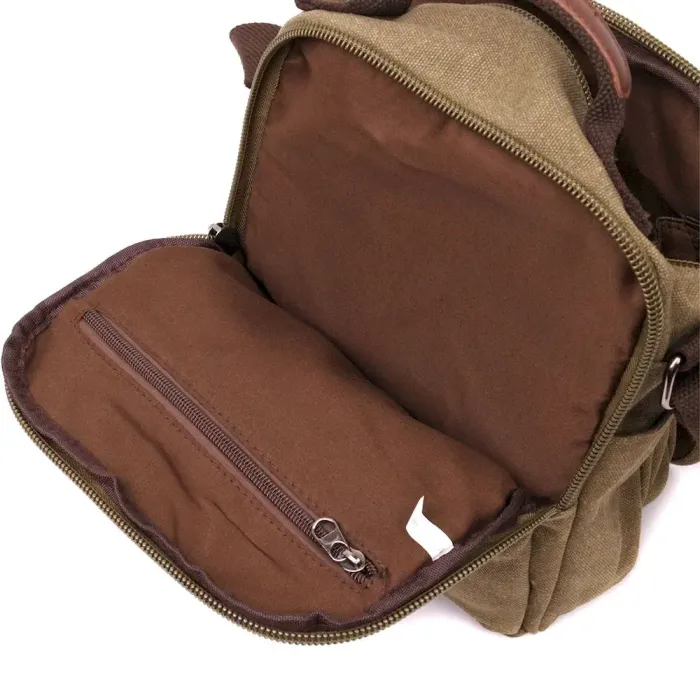 Сумка листоноша на плече із щільного текстилю Vintage 22228 Оливковий