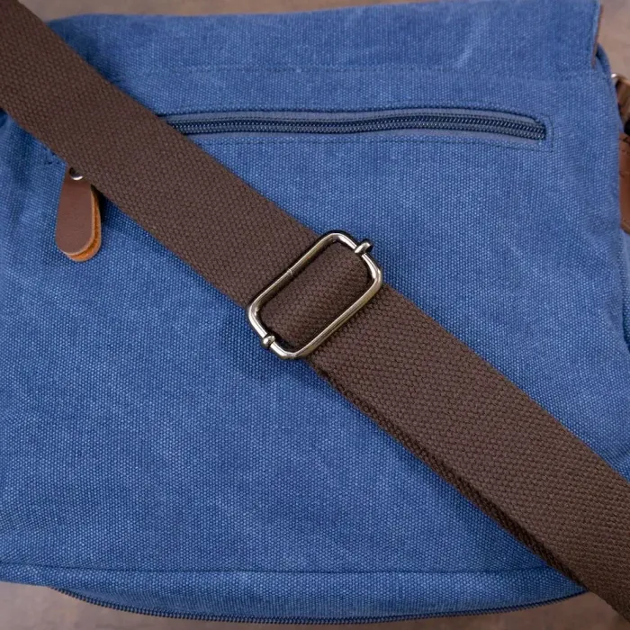 Сумка листоноша текстильна Vintage 20606 Синя