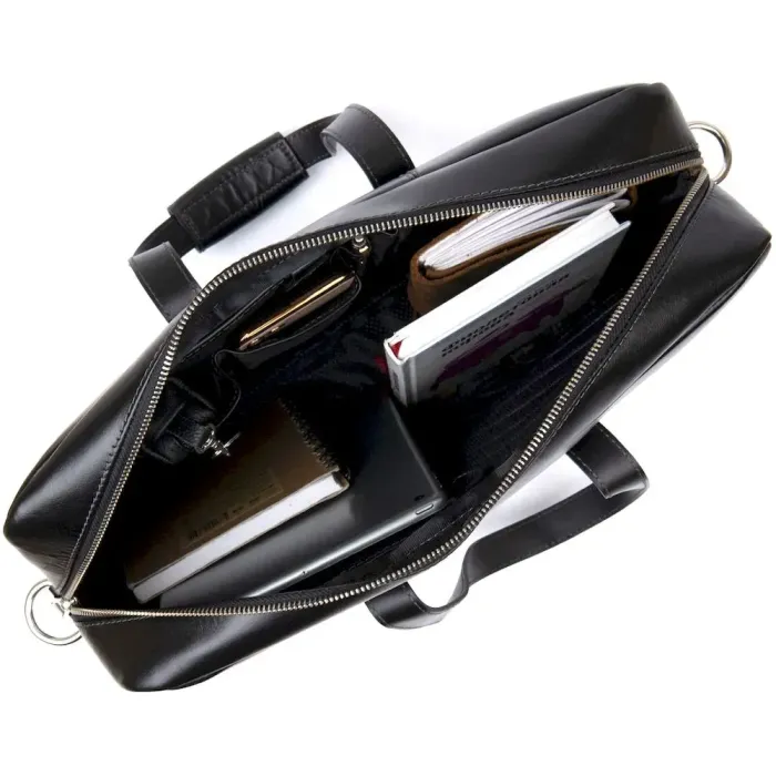 Сумка-портфель із натуральної шкіри GRANDE PELLE 11442 Чорний