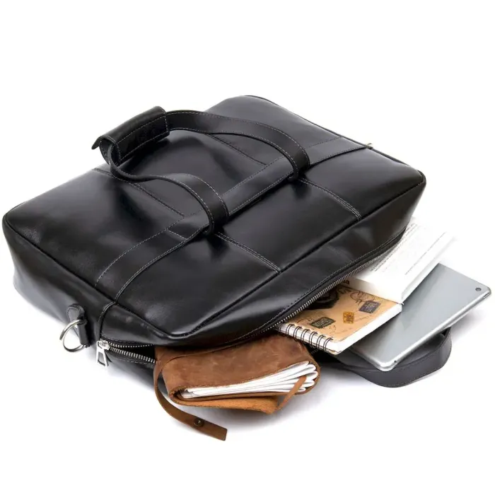 Сумка-портфель із натуральної шкіри GRANDE PELLE 11442 Чорний