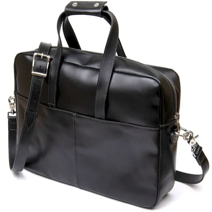 Сумка-портфель із натуральної шкіри GRANDE PELLE 11442 Чорний