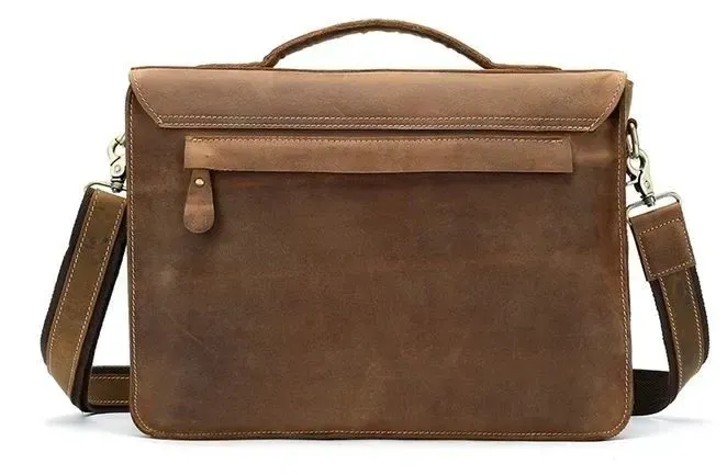 Сумка-портфель мужская из кожи на плечо Vintage 14775 Рыжая
