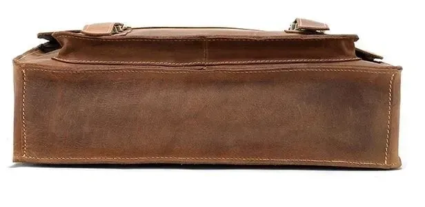 Сумка-портфель мужская из кожи на плечо Vintage 14775 Рыжая