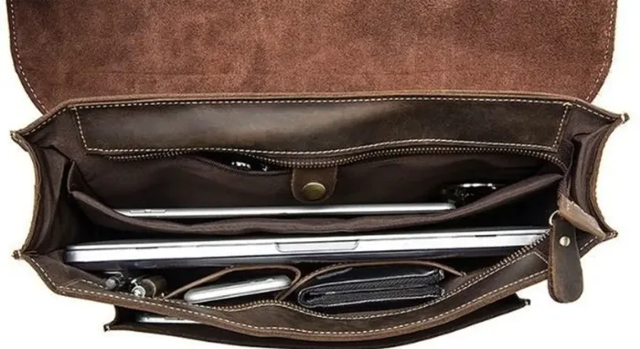 Сумка-портфель мужская из кожи на плечо Vintage 14775 Рыжая