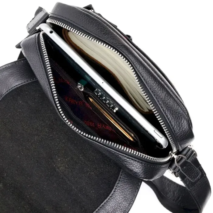 Сумка-портфель на плечо KARYA 20904 кожаная Черный