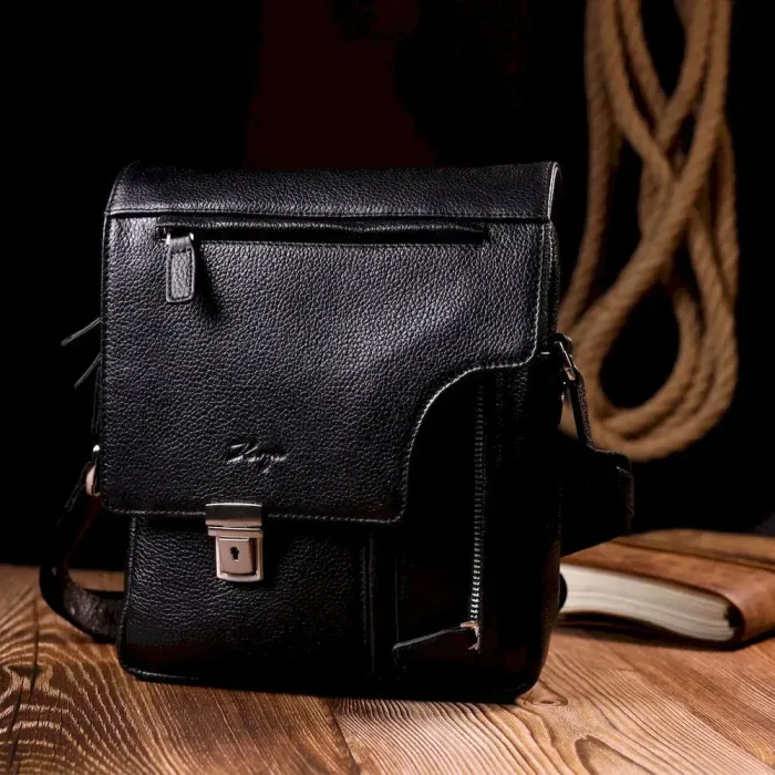 Сумка-портфель на плечо KARYA 20904 кожаная Черный