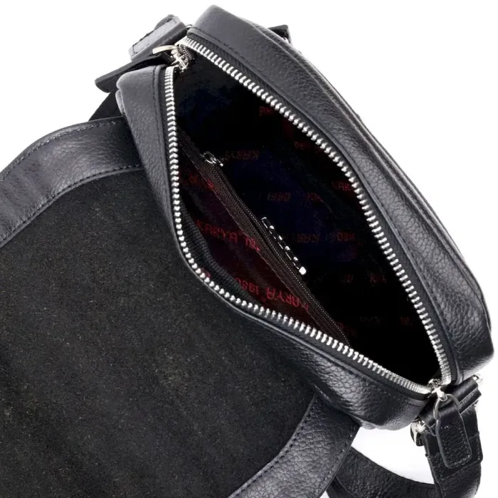 Сумка-портфель на плечо KARYA 20904 кожаная Черный