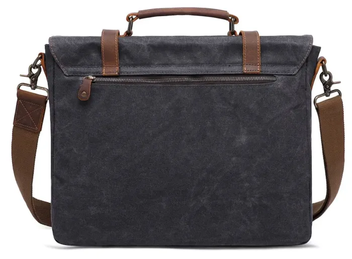 Сумка-портфель текстильна Vintage 20060 Темно-сіра