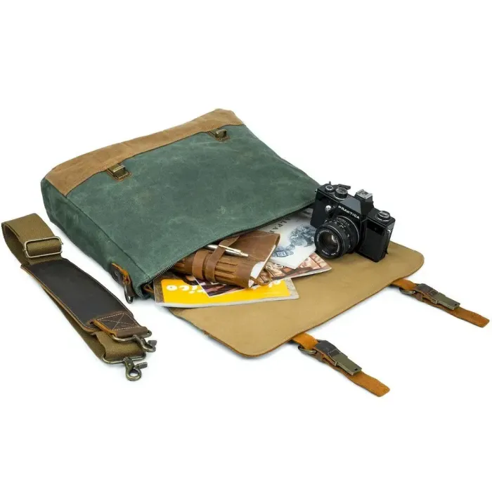 Сумка-портфель текстильна Vintage 20061 Сіра