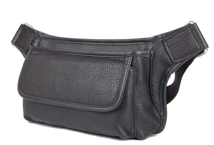 Сумка поясна зерниста шкіряна Vintage 14951