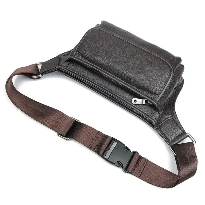 Сумка поясна зерниста шкіряна Vintage 14951