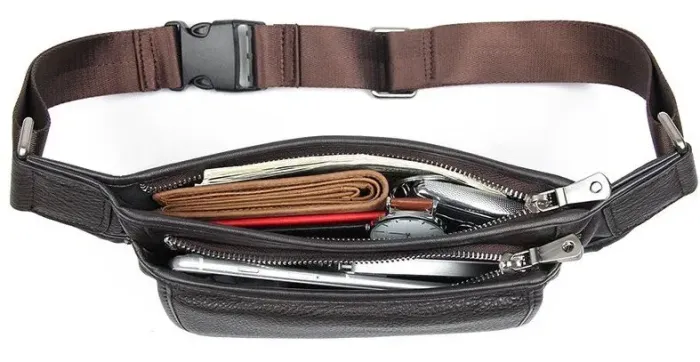 Сумка поясна зерниста шкіряна Vintage 14951