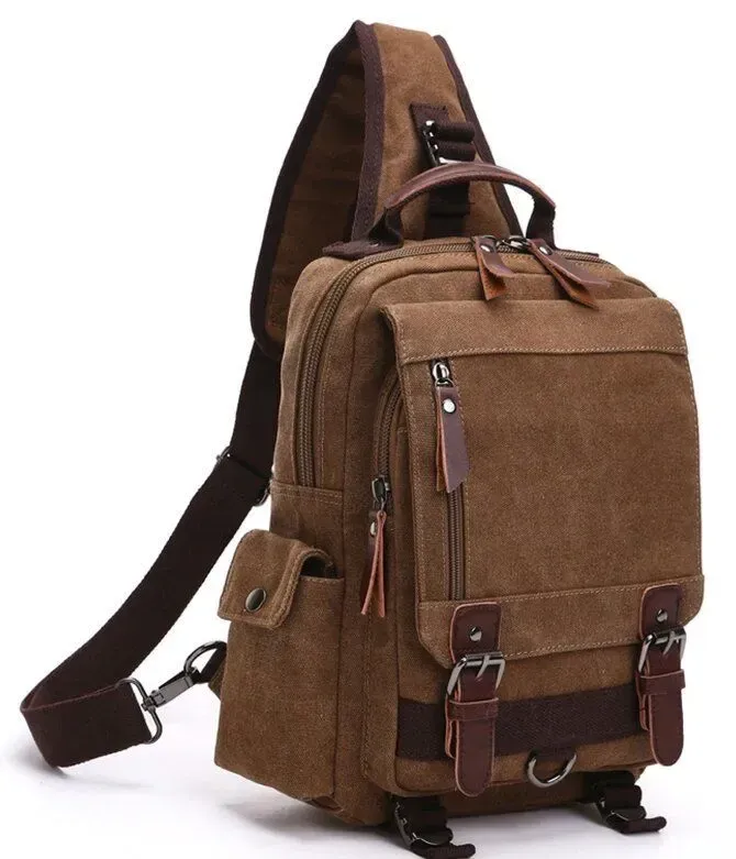 Сумка-рюкзак на одне плече Vintage 20142 Коричнева