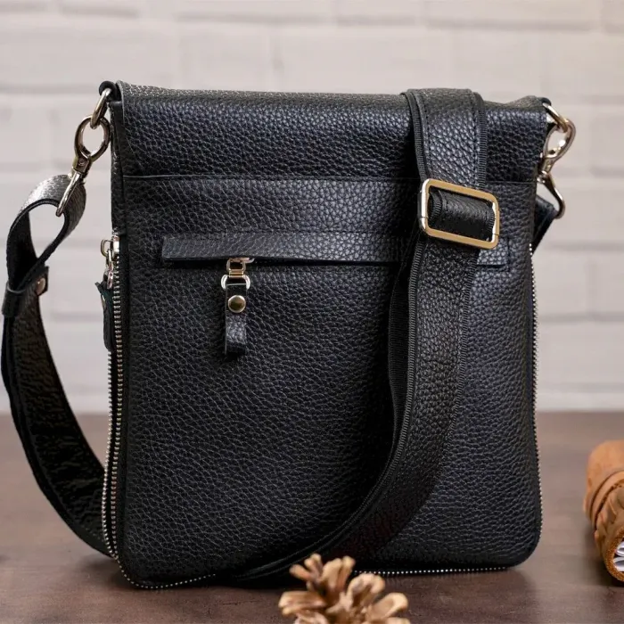 Сумка SHVIGEL 11016 із натуральної шкіри Чорна