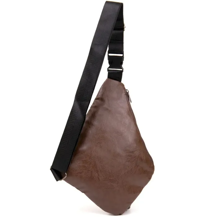 Сумка слинг кожзам Vintage 20566 Темно-коричневая