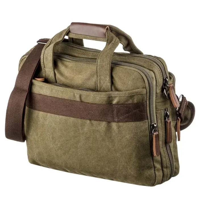 Сумка для ноутбука на два відділення Vintage 20180 Зелена