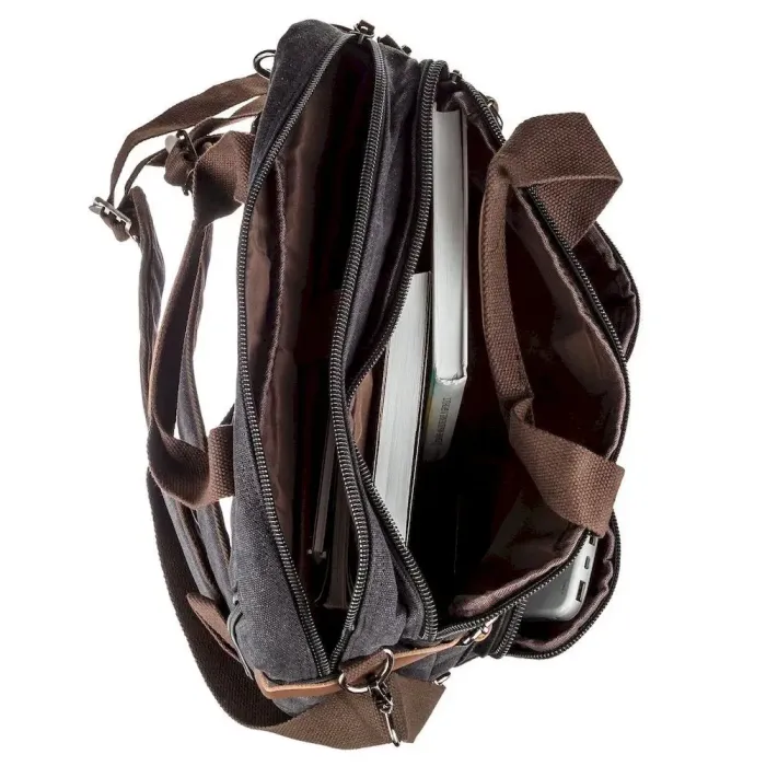 Сумка-трансофрмер текстильна Vintage 20144 Чорна