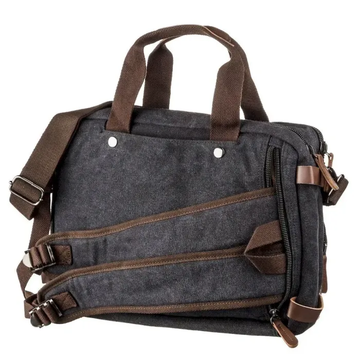 Сумка-трансофрмер текстильна Vintage 20144 Чорна