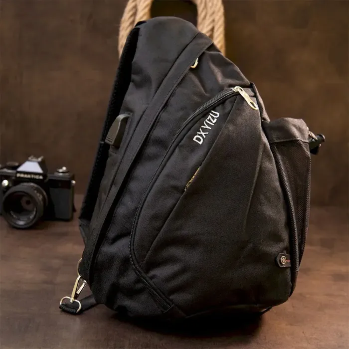 Сумка унисекс через плечо смарт текстильная Vintage 20550 Черная