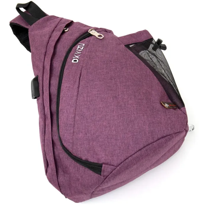 Сумка унисекс через плечо смарт текстильная Vintage 20552 Малиновая