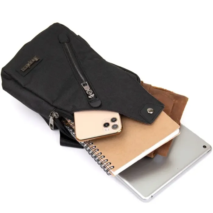 Сумка унісекс через плече смарт текстильна Vintage 20555 Чорна