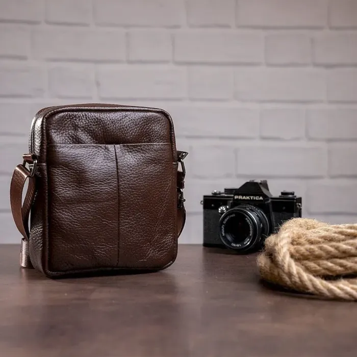 Сумка вертикальна компактна 14993 Vintage Коричнева