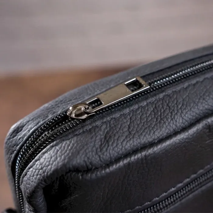 Сумка вертикальна шкіряна 14994 Vintage Чорна