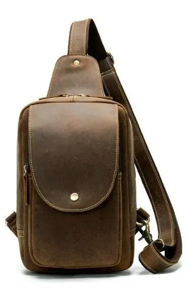 Сумка винтажная через плечо мужская Vintage 14855 Коричневая