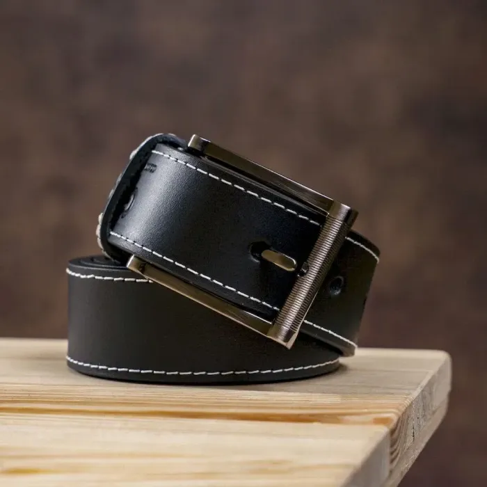 Сверхпрочный мужской ремень GRANDE PELLE 00777 Черный
