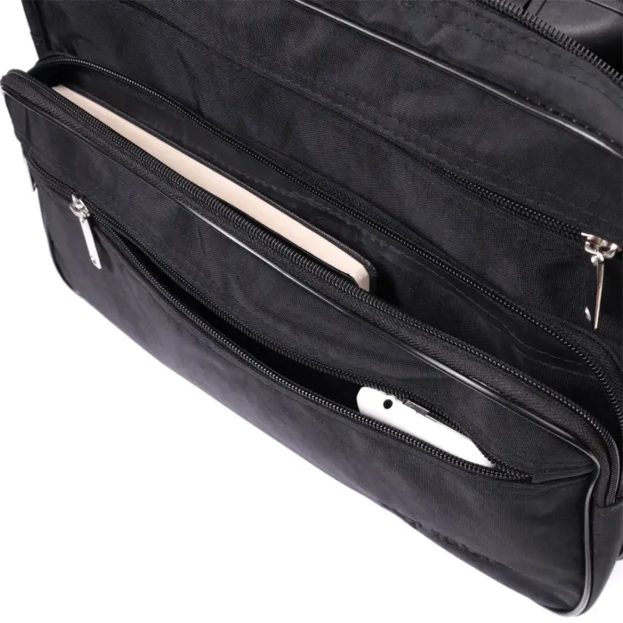 Текстильна чоловіча сумка з надійною пластиковою ручкою FABRA 22587 Чорний